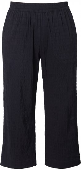 Ulla Popken Textured Elastic Waist Cropped Pants Black - Τζιν & Παντελόνια για Γυναίκες σε Μεγάλες Μεγέθη – Plus Size - 