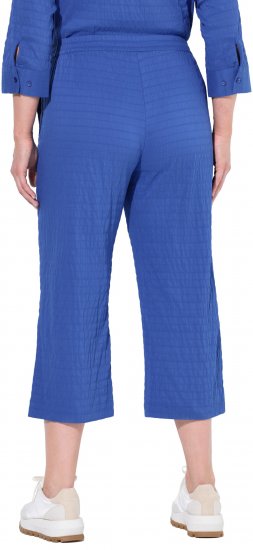 Ulla Popken Textured Elastic Waist Cropped Pants Opal Green - Τζιν & Παντελόνια για Γυναίκες σε Μεγάλες Μεγέθη – Plus Size - 