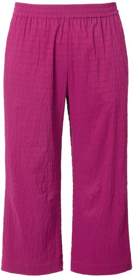 Ulla Popken Textured Elastic Waist Cropped Pants Magnolia Red - Τζιν & Παντελόνια για Γυναίκες σε Μεγάλες Μεγέθη – Plus Size - 