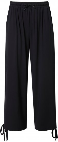 Ulla Popken Quick Drying Split Leg Elastic Waist Joggers Black - Τζιν & Παντελόνια για Γυναίκες σε Μεγάλες Μεγέθη – Plus Size - 