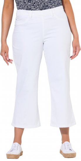 Ulla Popken Wide Leg Twill Mary Fit Culottes White - Τζιν & Παντελόνια για Γυναίκες σε Μεγάλες Μεγέθη – Plus Size - 