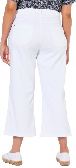 Ulla Popken Wide Leg Twill Mary Fit Culottes White - Τζιν & Παντελόνια για Γυναίκες σε Μεγάλες Μεγέθη – Plus Size - 
