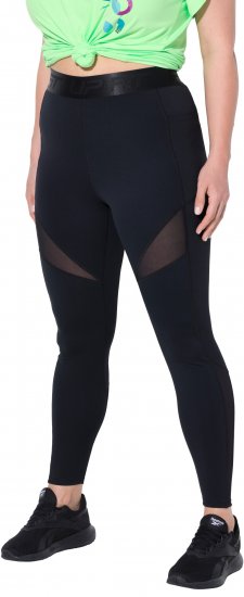 Ulla Popken Mesh Panel Quick Drying Performance Leggings Black - Τζιν & Παντελόνια για Γυναίκες σε Μεγάλες Μεγέθη – Plus Size - 