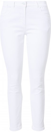 Ulla Popken White Denim Stretch Fit Jeans Snow White - Τζιν & Παντελόνια για Γυναίκες σε Μεγάλες Μεγέθη – Plus Size - 