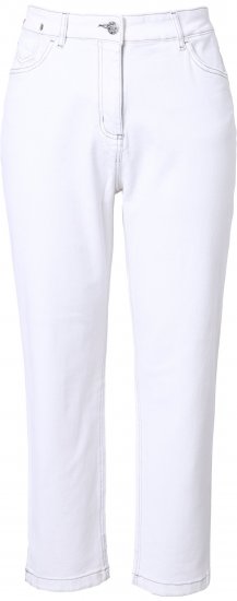 Ulla Popken Used Look 5 Pocket Comfy Waistband Mom Jeans Snow White - Τζιν & Παντελόνια για Γυναίκες σε Μεγάλες Μεγέθη – Plus Size - 