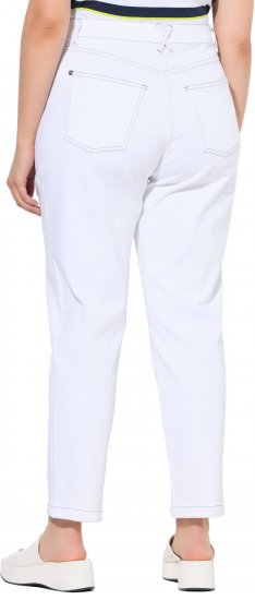 Ulla Popken Used Look 5 Pocket Comfy Waistband Mom Jeans Snow White - Τζιν & Παντελόνια για Γυναίκες σε Μεγάλες Μεγέθη – Plus Size - 