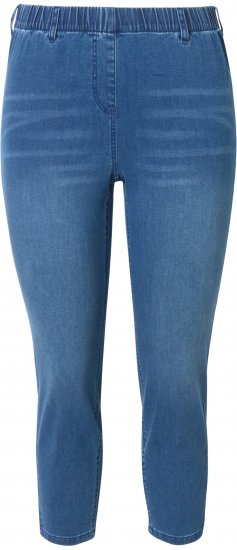 Ulla Popken Cropped Denim Look Stretch Fit Leggings Light Blue Denim - Τζιν & Παντελόνια για Γυναίκες σε Μεγάλες Μεγέθη – Plus Size - 