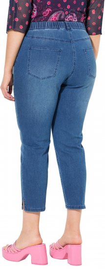 Ulla Popken Cropped Denim Look Stretch Fit Leggings Light Blue Denim - Τζιν & Παντελόνια για Γυναίκες σε Μεγάλες Μεγέθη – Plus Size - 