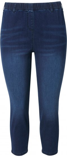 Ulla Popken Cropped Denim Look Stretch Fit Leggings Denim Blue - Τζιν & Παντελόνια για Γυναίκες σε Μεγάλες Μεγέθη – Plus Size - 