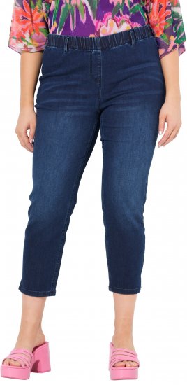 Ulla Popken Cropped Denim Look Stretch Fit Leggings Denim Blue - Τζιν & Παντελόνια για Γυναίκες σε Μεγάλες Μεγέθη – Plus Size - 