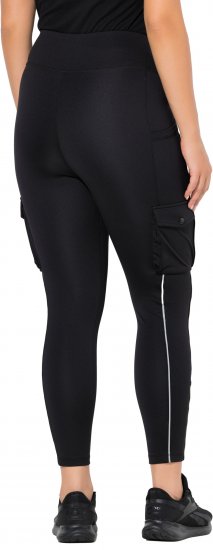 Ulla Popken Cargo Pocket Fleece Lined Sports Leggings Black - Τζιν & Παντελόνια για Γυναίκες σε Μεγάλες Μεγέθη – Plus Size - 