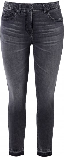 Ulla Popken Raw Edge Stretch Fit Jeans Black - Τζιν & Παντελόνια για Γυναίκες σε Μεγάλες Μεγέθη – Plus Size - 
