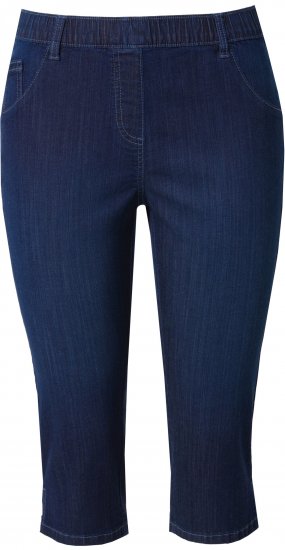Ulla Popken Denim Elastic Waist Capres Blue - Τζιν & Παντελόνια για Γυναίκες σε Μεγάλες Μεγέθη – Plus Size - 
