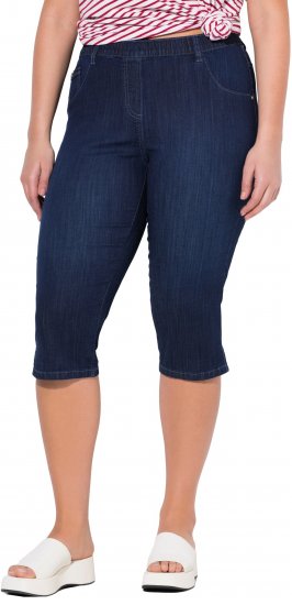 Ulla Popken Denim Elastic Waist Capres Blue - Τζιν & Παντελόνια για Γυναίκες σε Μεγάλες Μεγέθη – Plus Size - 