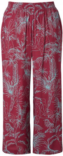 Ulla Popken Wide Leg Elastic Waist Jungle Print Palazzo Pants Brown - Τζιν & Παντελόνια για Γυναίκες σε Μεγάλες Μεγέθη – Plus Size - 