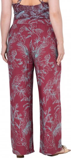 Ulla Popken Wide Leg Elastic Waist Jungle Print Palazzo Pants Brown - Τζιν & Παντελόνια για Γυναίκες σε Μεγάλες Μεγέθη – Plus Size - 