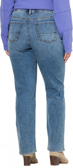 Ulla Popken Bow Embroidery Stretch Fit Jeans Blue Denim - Τζιν & Παντελόνια για Γυναίκες σε Μεγάλες Μεγέθη – Plus Size - 