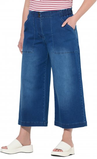 Ulla Popken Denim Culottes Blue - Τζιν & Παντελόνια για Γυναίκες σε Μεγάλες Μεγέθη – Plus Size - 