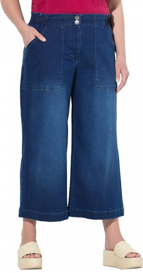 Ulla Popken Denim Culottes Denim Blue - Τζιν & Παντελόνια για Γυναίκες σε Μεγάλες Μεγέθη – Plus Size - 