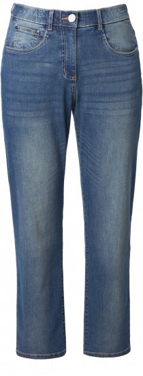 Ulla Popken Decorative Seam Stretch Fit Boyfriend Jeans Blue - Τζιν & Παντελόνια για Γυναίκες σε Μεγάλες Μεγέθη – Plus Size - 