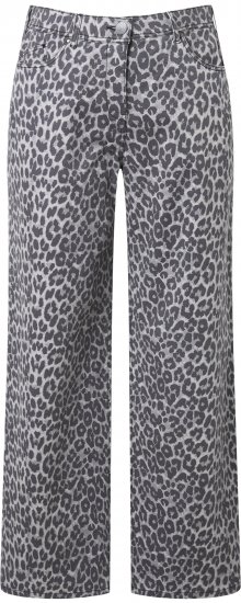 Ulla Popken Leopard Print Stretch Fit Jeans Beige - Τζιν & Παντελόνια για Γυναίκες σε Μεγάλες Μεγέθη – Plus Size - 
