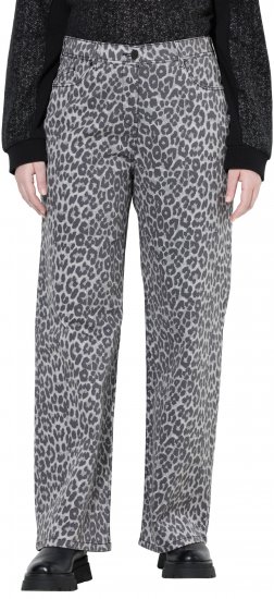 Ulla Popken Leopard Print Stretch Fit Jeans Beige - Τζιν & Παντελόνια για Γυναίκες σε Μεγάλες Μεγέθη – Plus Size - 