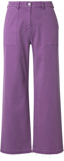 Ulla Popken Purple Fringed Hem Stretch Fit Jeans Lavender - Τζιν & Παντελόνια για Γυναίκες σε Μεγάλες Μεγέθη – Plus Size - 