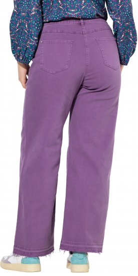 Ulla Popken Purple Fringed Hem Stretch Fit Jeans Lavender - Τζιν & Παντελόνια για Γυναίκες σε Μεγάλες Μεγέθη – Plus Size - 