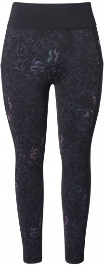Ulla Popken Quick Drying Flower Print Leggings Black - Τζιν & Παντελόνια για Γυναίκες σε Μεγάλες Μεγέθη – Plus Size - 