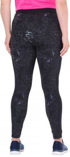 Ulla Popken Quick Drying Flower Print Leggings Black - Τζιν & Παντελόνια για Γυναίκες σε Μεγάλες Μεγέθη – Plus Size - 