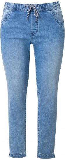 Ulla Popken Drawstring Jeggings Blue Denim - Τζιν & Παντελόνια για Γυναίκες σε Μεγάλες Μεγέθη – Plus Size - 