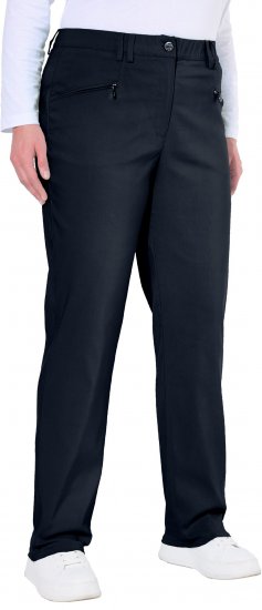 Ulla Popken Thermal Stretch Fit Mony Pants Navy Blue - Τζιν & Παντελόνια για Γυναίκες σε Μεγάλες Μεγέθη – Plus Size - 