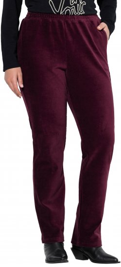 Ulla Popken Corduroy Elastic Waist Pants Brown - Τζιν & Παντελόνια για Γυναίκες σε Μεγάλες Μεγέθη – Plus Size - 