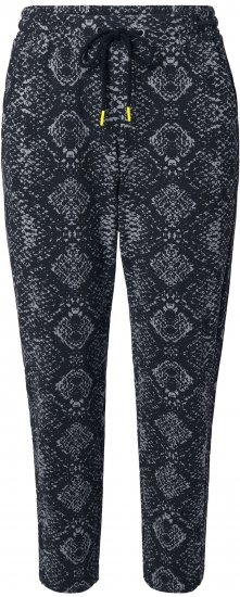 Ulla Popken Snake Print Elastic Waist Joggers Black - Τζιν & Παντελόνια για Γυναίκες σε Μεγάλες Μεγέθη – Plus Size - 