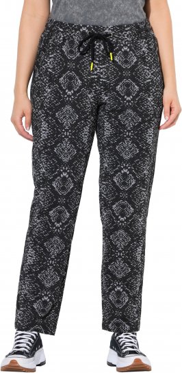 Ulla Popken Snake Print Elastic Waist Joggers Black - Τζιν & Παντελόνια για Γυναίκες σε Μεγάλες Μεγέθη – Plus Size - 