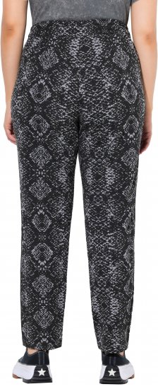Ulla Popken Snake Print Elastic Waist Joggers Black - Τζιν & Παντελόνια για Γυναίκες σε Μεγάλες Μεγέθη – Plus Size - 