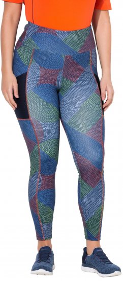 Ulla Popken Quick Drying Stitch Print Performance Leggings Grey - Τζιν & Παντελόνια για Γυναίκες σε Μεγάλες Μεγέθη – Plus Size - 