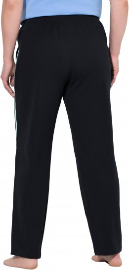 Ulla Popken Side Stripe Elastic Waist Joggers Black - Τζιν & Παντελόνια για Γυναίκες σε Μεγάλες Μεγέθη – Plus Size - 