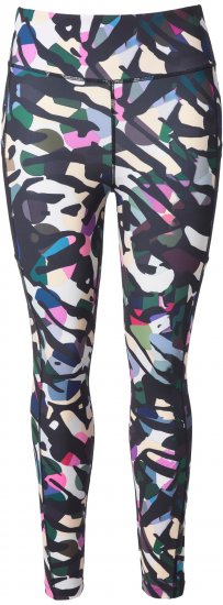 Ulla Popken Leopard Print Quick Drying Leggings Black - Τζιν & Παντελόνια για Γυναίκες σε Μεγάλες Μεγέθη – Plus Size - 