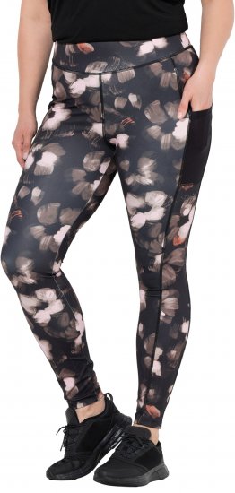 Ulla Popken Abstract Print Quick Dry Sports Leggings Black - Τζιν & Παντελόνια για Γυναίκες σε Μεγάλες Μεγέθη – Plus Size - 
