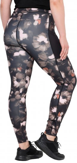 Ulla Popken Abstract Print Quick Dry Sports Leggings Black - Τζιν & Παντελόνια για Γυναίκες σε Μεγάλες Μεγέθη – Plus Size - 