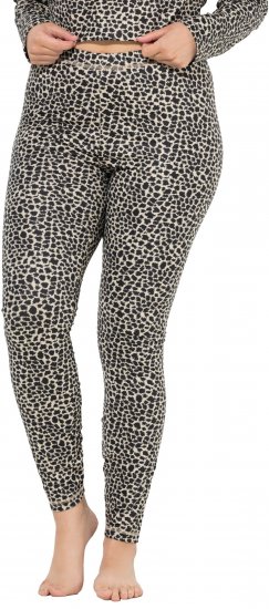 Ulla Popken Leopard Print Ski Leggings Black - Τζιν & Παντελόνια για Γυναίκες σε Μεγάλες Μεγέθη – Plus Size - 
