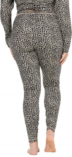 Ulla Popken Leopard Print Ski Leggings Black - Τζιν & Παντελόνια για Γυναίκες σε Μεγάλες Μεγέθη – Plus Size - 