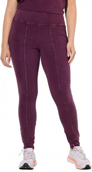 Ulla Popken Acid Wash Decorative Seam Leggings Purple - Τζιν & Παντελόνια για Γυναίκες σε Μεγάλες Μεγέθη – Plus Size - 