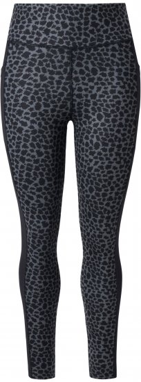 Ulla Popken Quick Drying Leopard Print Sport Leggings Black - Τζιν & Παντελόνια για Γυναίκες σε Μεγάλες Μεγέθη – Plus Size - 