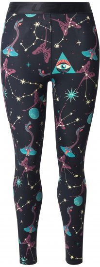 Ulla Popken Quick Drying Celestial Print Sport Leggings Black - Τζιν & Παντελόνια για Γυναίκες σε Μεγάλες Μεγέθη – Plus Size - 