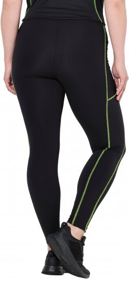 Ulla Popken Neon Seam Quick Drying Performance Leggings Black - Τζιν & Παντελόνια για Γυναίκες σε Μεγάλες Μεγέθη – Plus Size - 