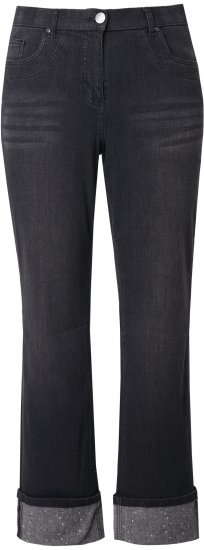 Ulla Popken Rhinestone Studded Jeans Grey - Τζιν & Παντελόνια για Γυναίκες σε Μεγάλες Μεγέθη – Plus Size - 
