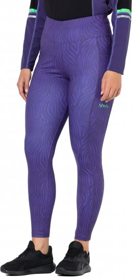 Ulla Popken Neon Zebra Print Performance Leggings Purple - Τζιν & Παντελόνια για Γυναίκες σε Μεγάλες Μεγέθη – Plus Size - 