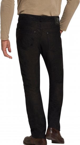 JP1880 Leather Pants Regular Fit Buffalo Nubuck Black - Τζιν και παντελόνια - Aνδρικα τζιν παντελόνια μεγάλα μεγέθη